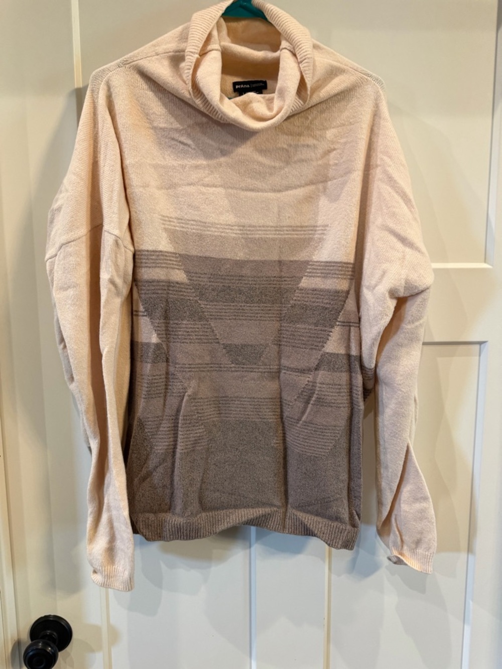 Prana Cozy Gradient cowl neck Sweater in Beige and Taupe